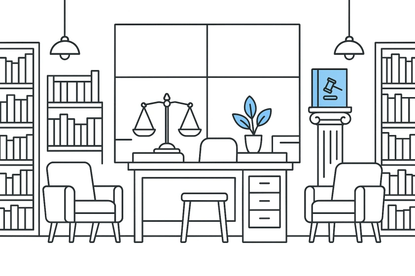 Legal news and law library illustration